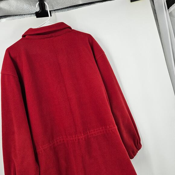 Vintage Bogner Jacket Red Fleece Full Zip Collar Drawstring Waist Outdoor Size M - Picture 6 of 7
